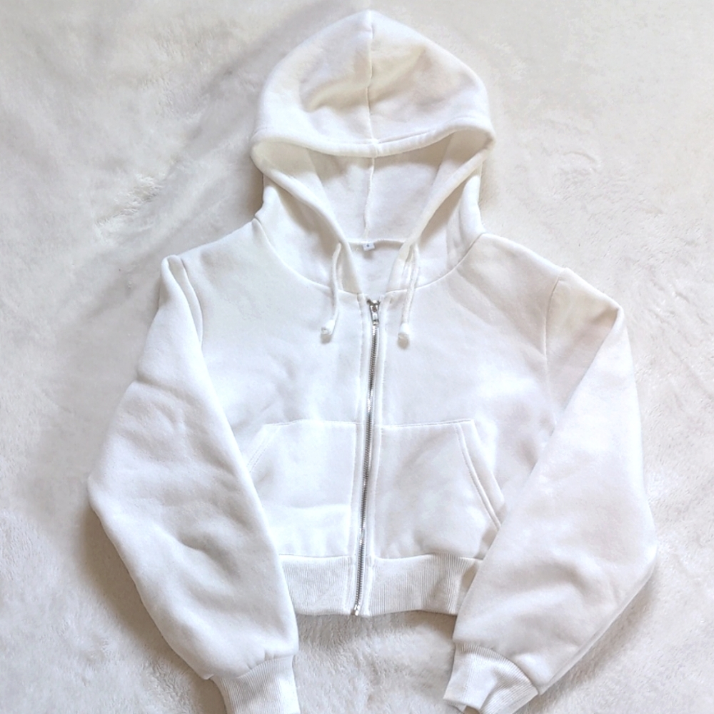 White Crop Jacket/Hoodie